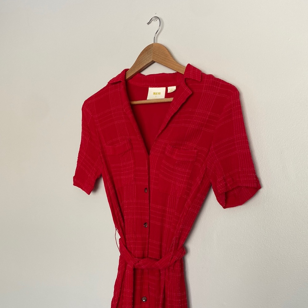 Anthropologie Maeve Aria Textured Shirt dress
